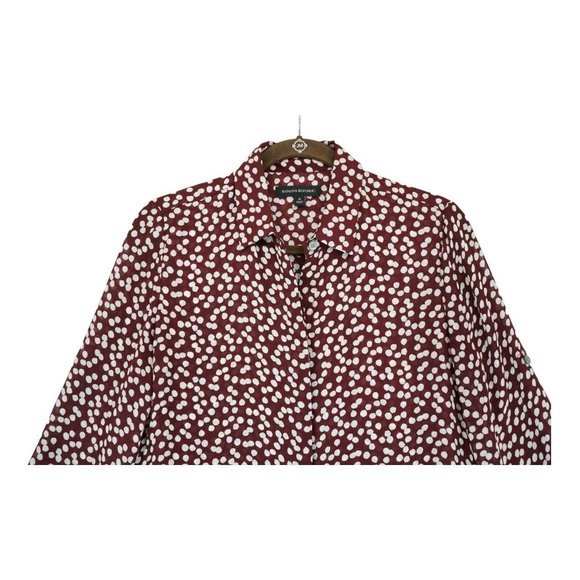 Banana Republic‎ Blouse Polka Dot Peplum Burgundy Maroon Size Small - Picture 4 of 6